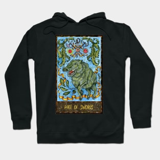 Page Of Swords. Magic Gate Tarot Card Design. Hoodie